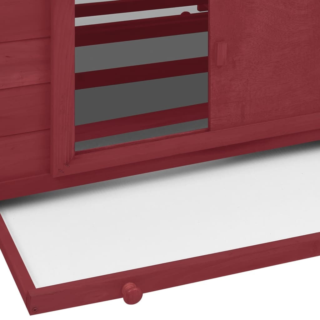 Chicken Coop Red and White 152x96x110 cm Solid Firwood