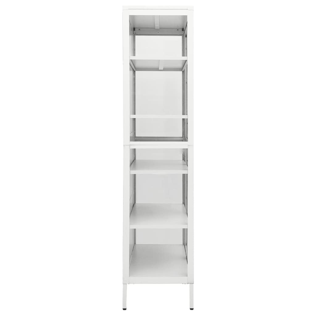 Display Cabinet White 90x40x180 cm Steel and Tempered Glass