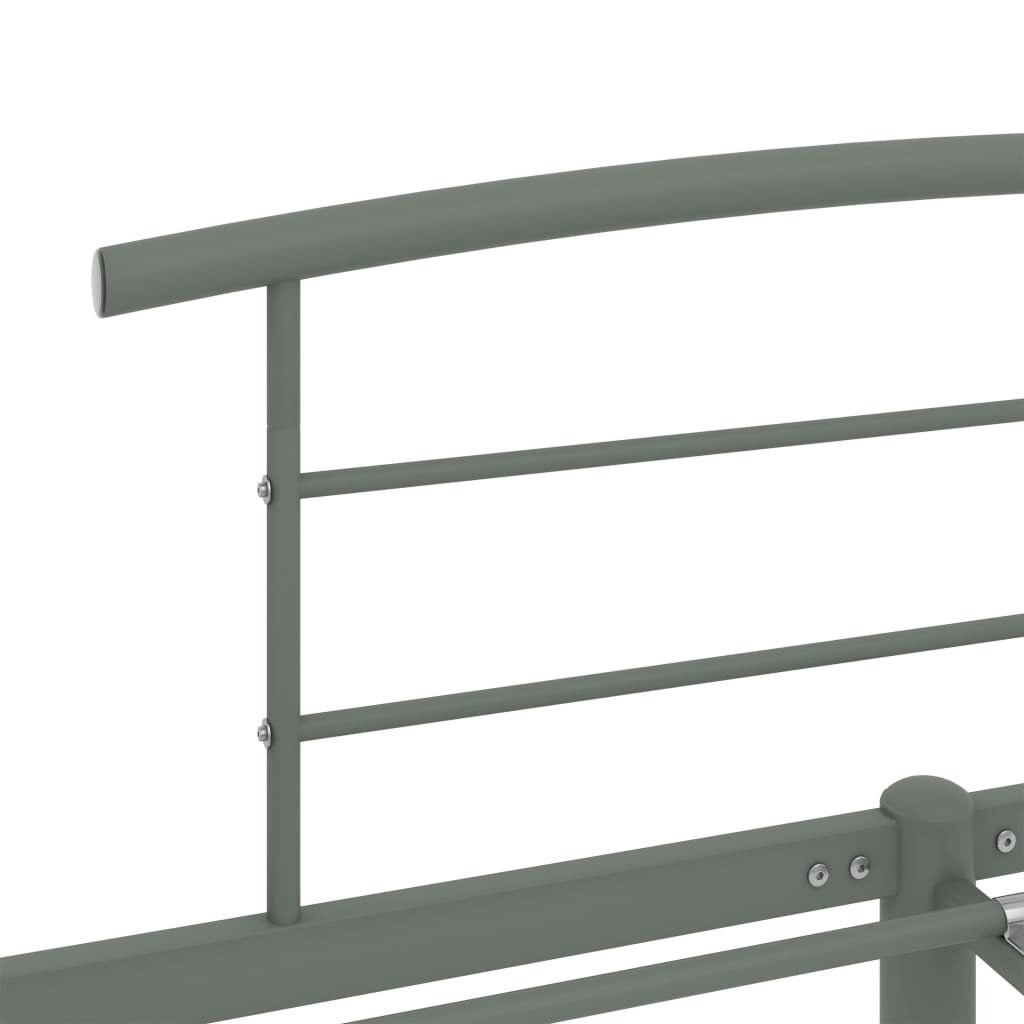 Bed Frame Grey Metal 120x200 cm