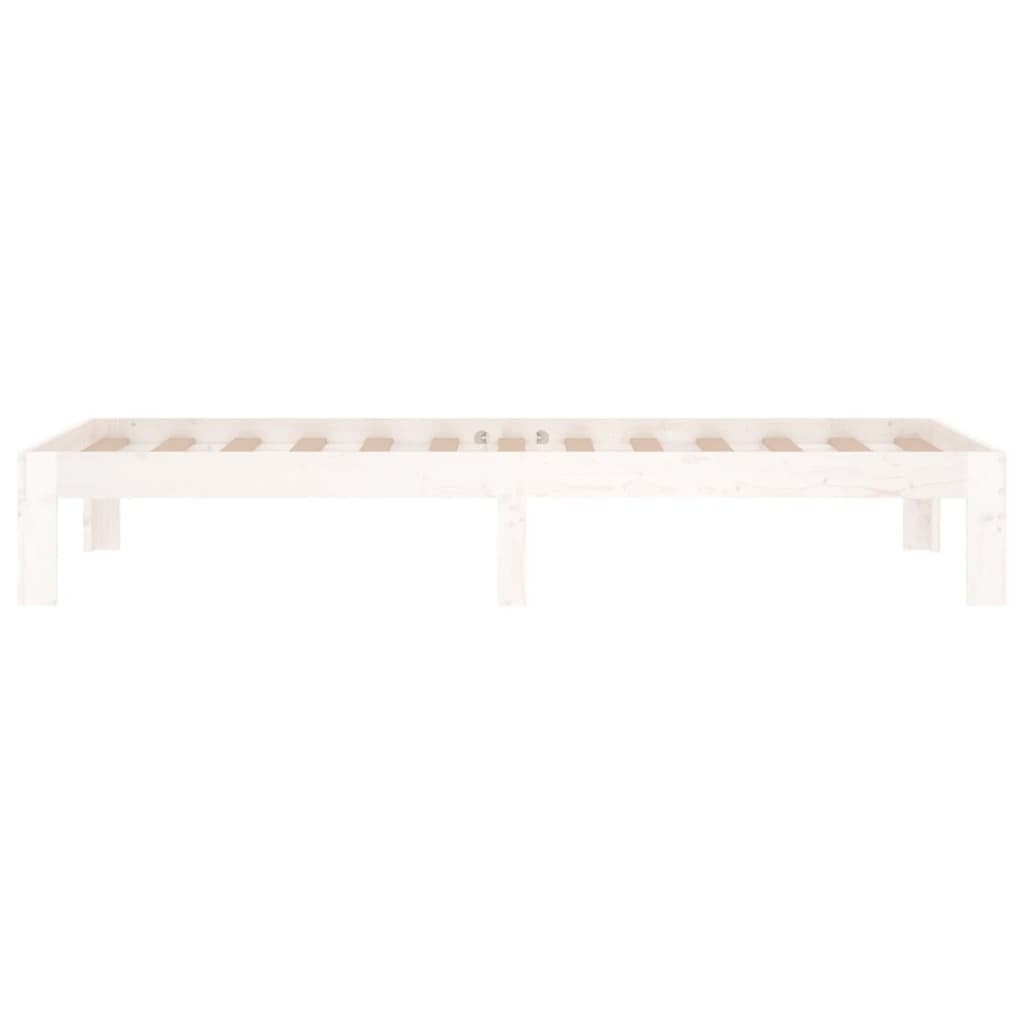 Bed Frame White Solid Wood 75x190 cm 2FT6 Small Single