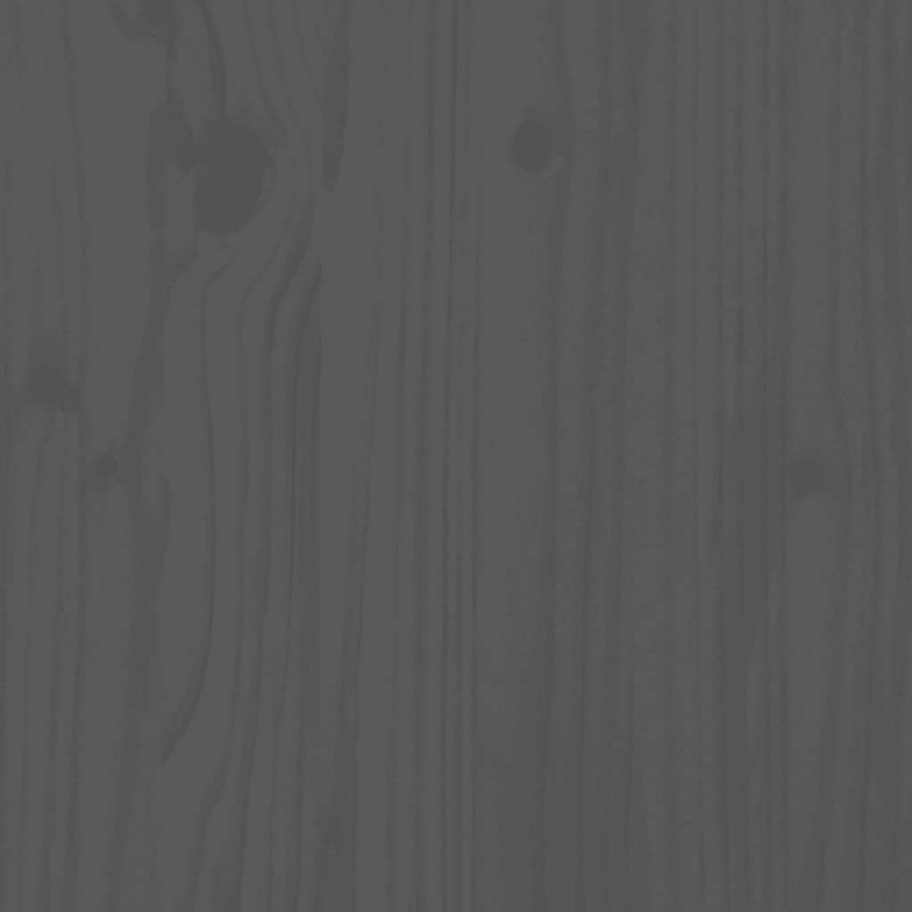 Bed Headboard Grey 186x4x104 cm Solid Wood Pine