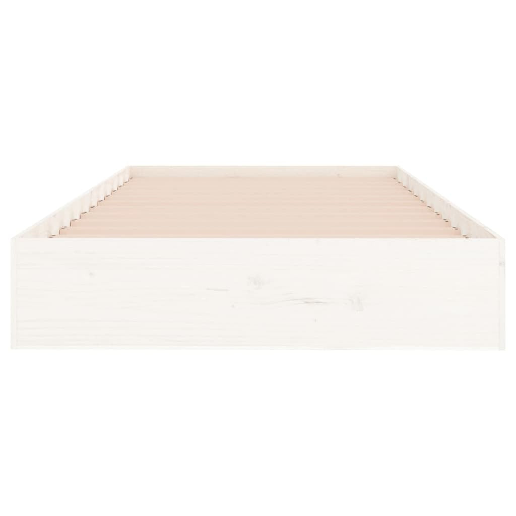 Bed Frame White Solid Wood 90x200 cm