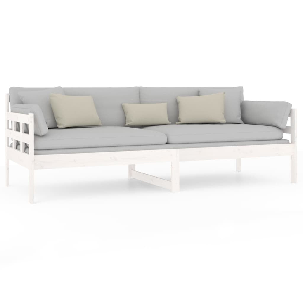 Day Bed White Solid Wood Pine 80x200 cm