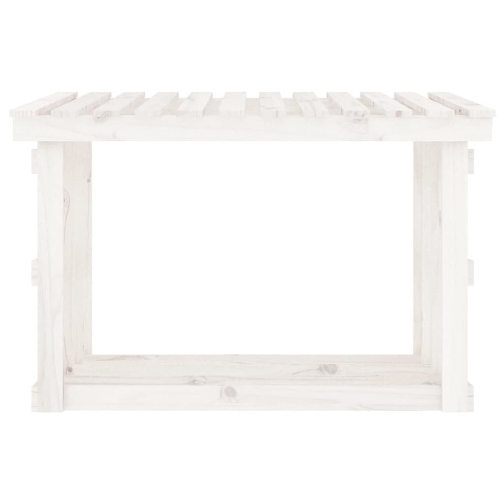 Firewood Rack White 108x64.5x77 cm Solid Wood Pine