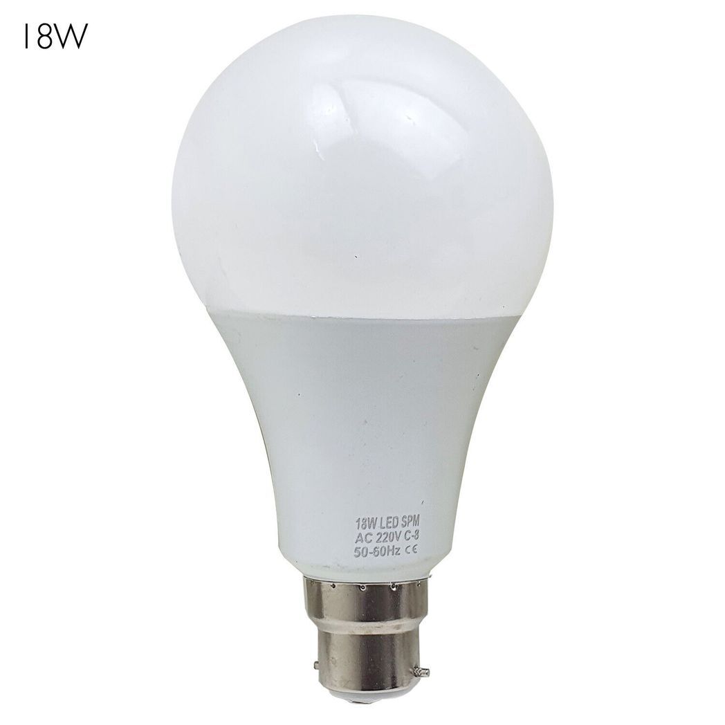 B22 18W Energy Saving Warm White LED Light Bulbs A60 B22 Screw-in non dimmable bulbs-pack 5