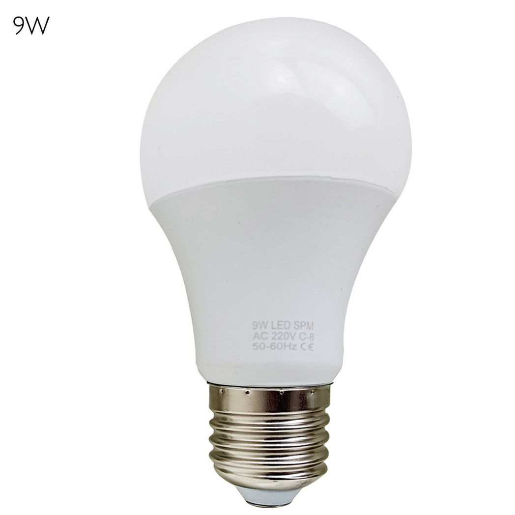 E27 9W Energy Saving Warm White LED Light Bulbs A60 E27 Screw-in non dimmable bulbs-pack 10