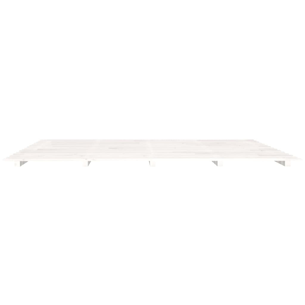 Bed Frame White 160x200 cm Solid Wood Pine