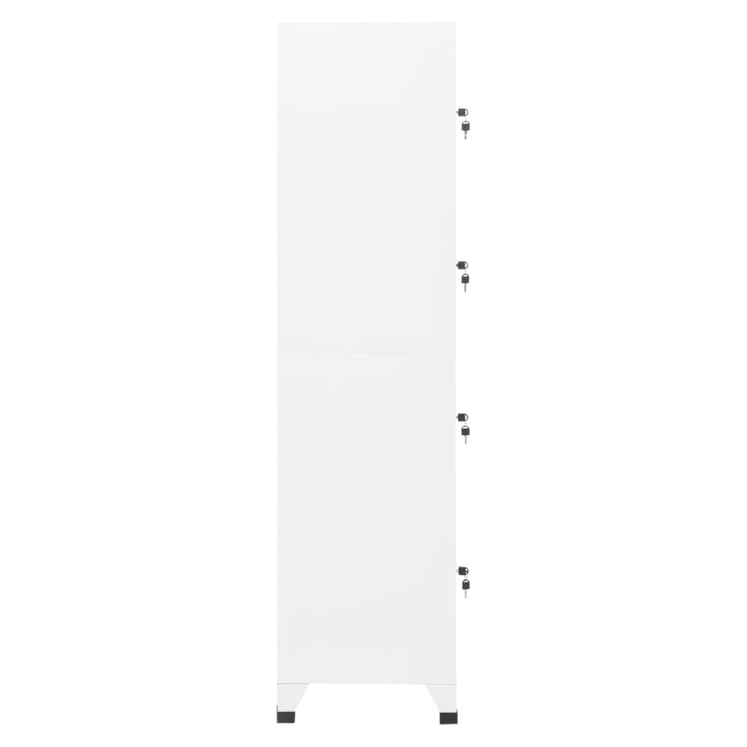 Locker Cabinet White 38x45x180 cm Steel