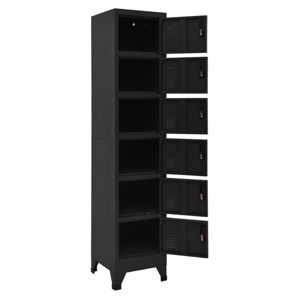 Locker Cabinet Black 38x40x180 cm Steel