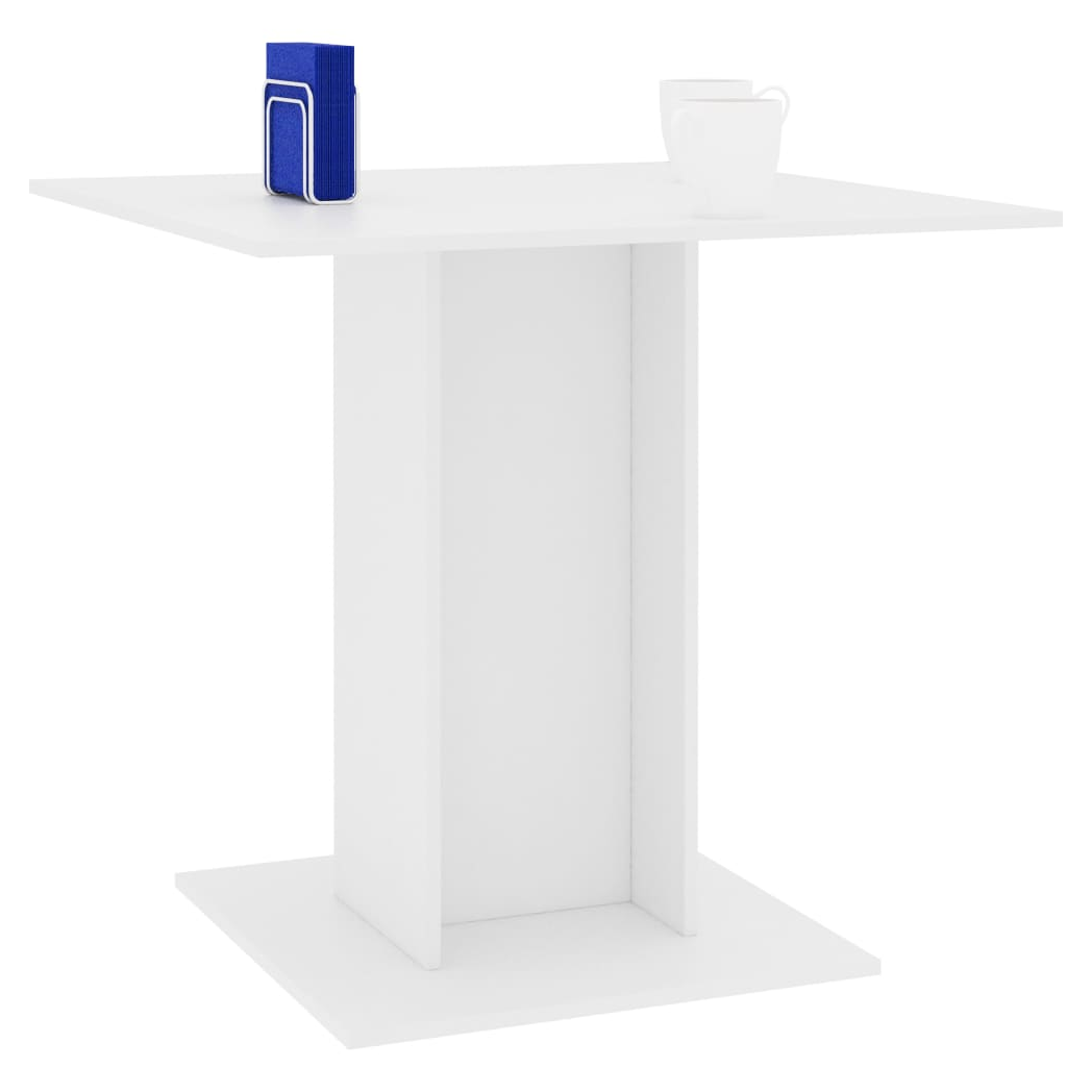 Dining Table White 80x80x75 cm Engineered Wood