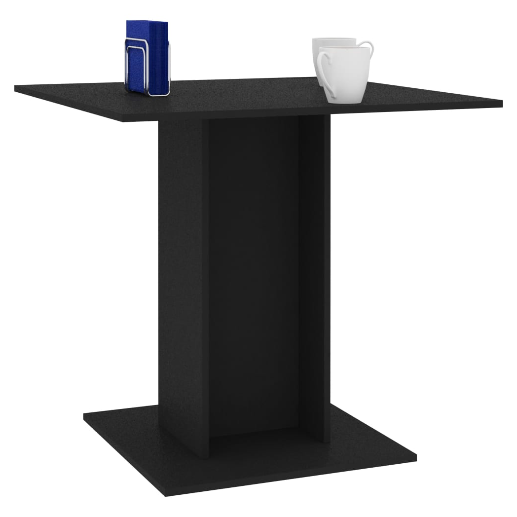 Dining Table Black 80x80x75 cm Engineered Wood