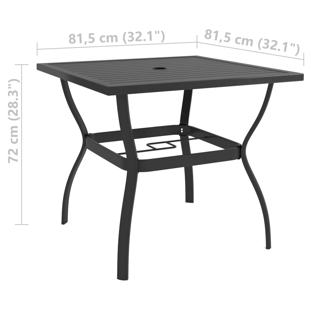 Garden Table Anthracite 81.5x81.5x72 cm Steel