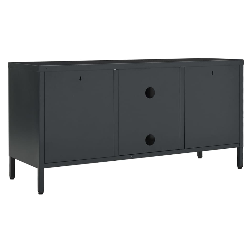 TV Cabinet Anthracite 105x35x52 cm Steel and Glass