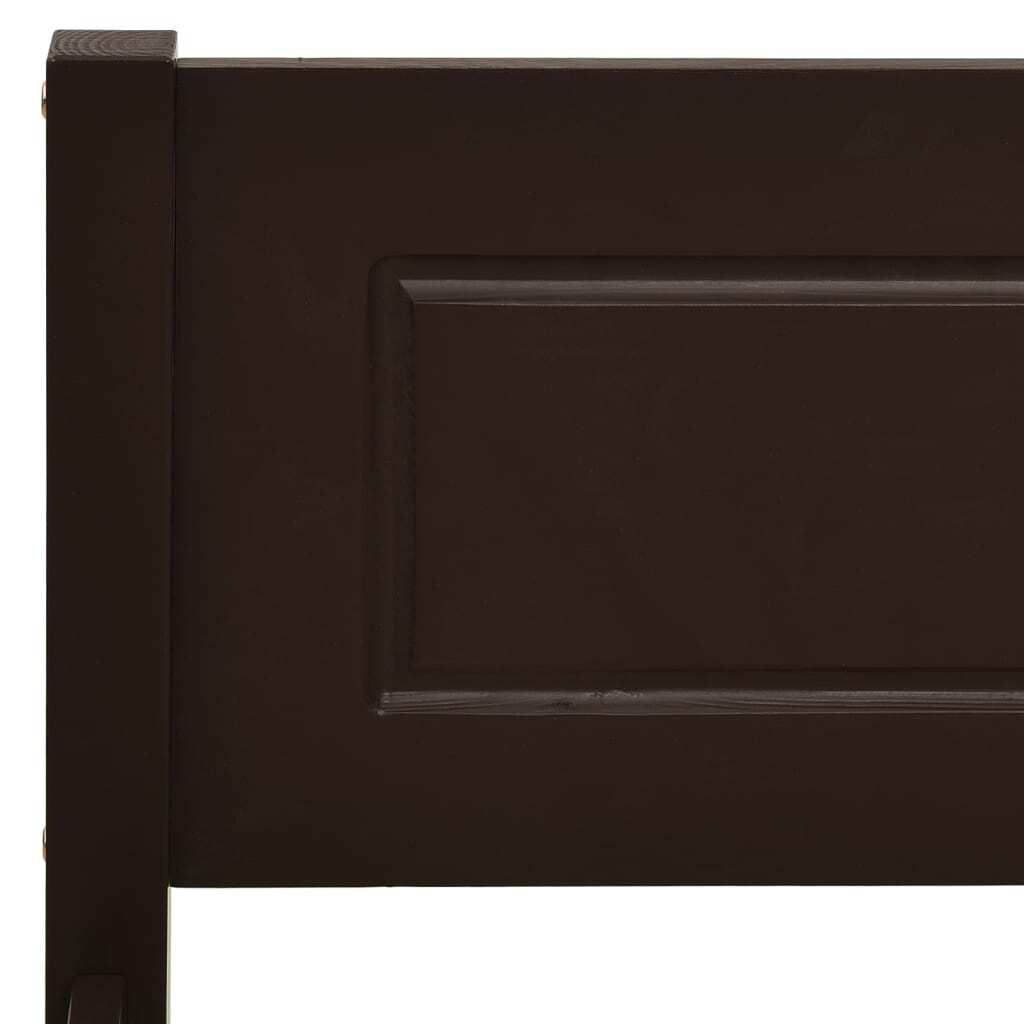 Bed Frame Solid Pinewood Dark Brown 200x200 cm