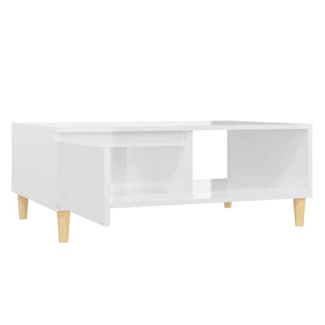 Coffee Table High Gloss White 90x60x35 cm Engineered Wood