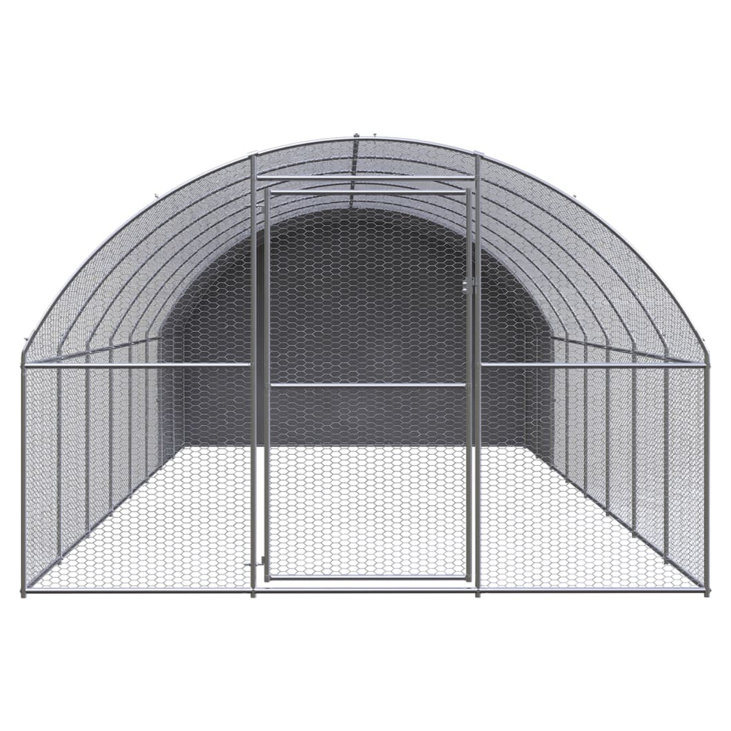Outdoor Chicken Coop 3x8x2 m Galvanised Steel