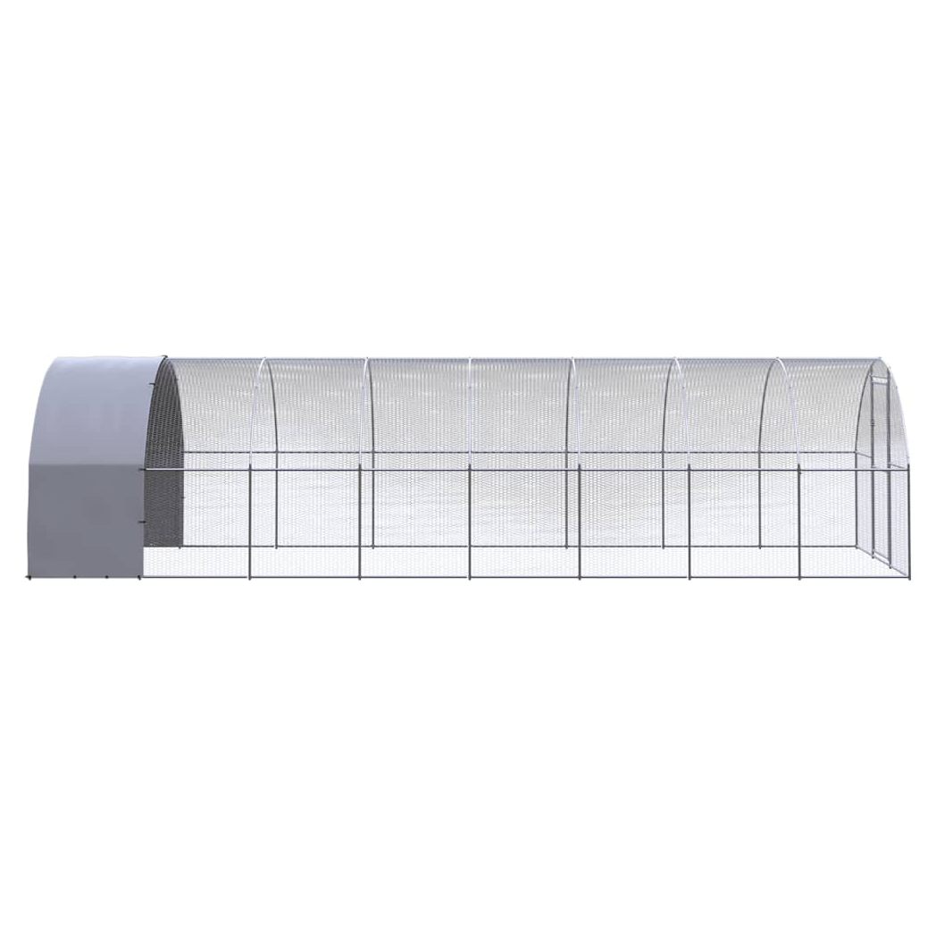 Outdoor Chicken Coop 3x8x2 m Galvanised Steel