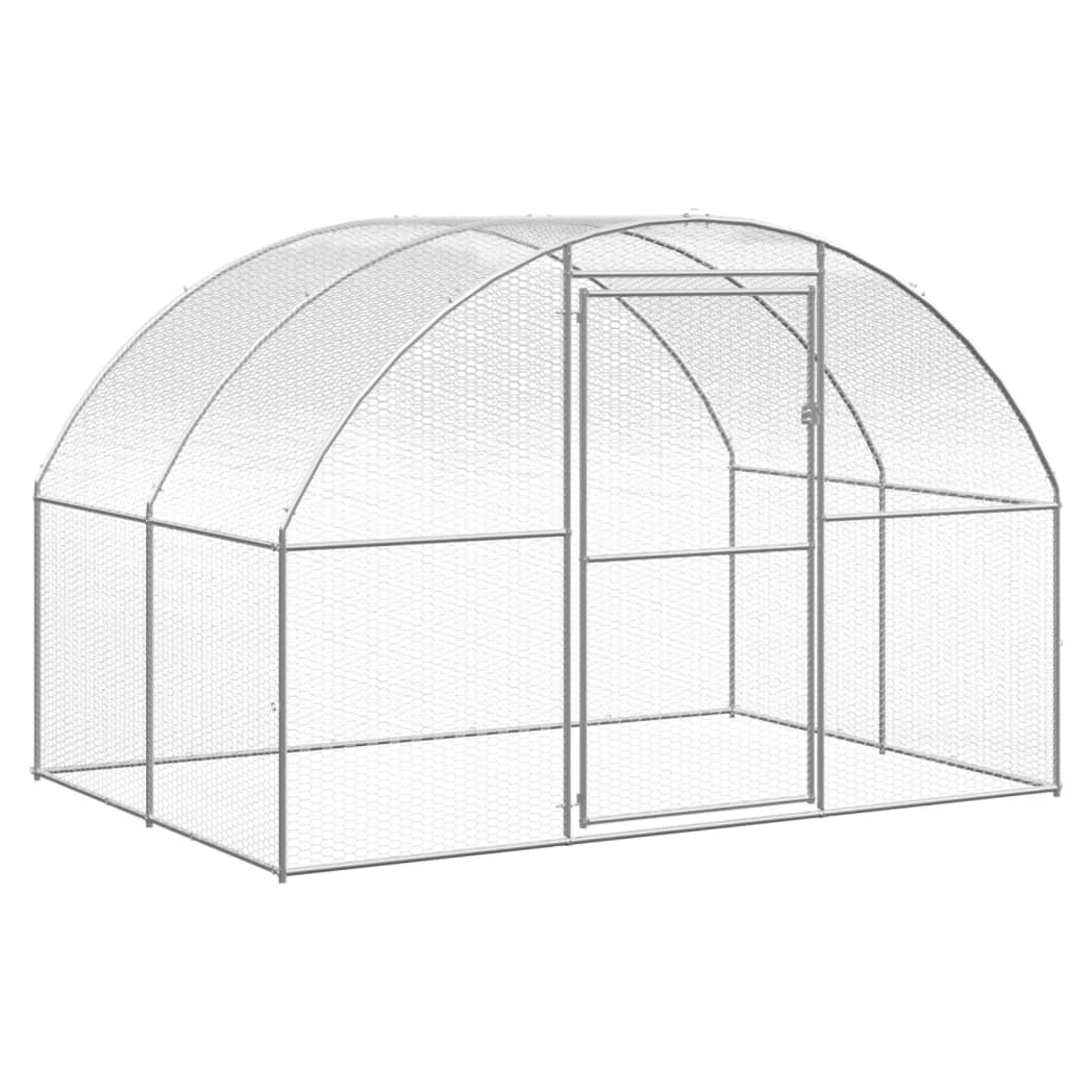 Outdoor Chicken Coop 3x8x2 m Galvanised Steel
