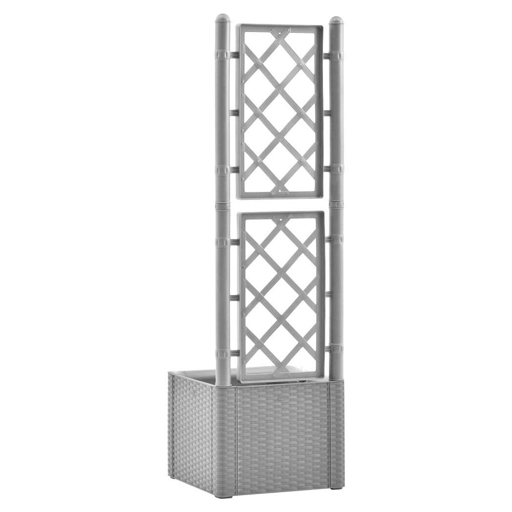 Garden Raised Bed with Trellis and Self Watering System Grey