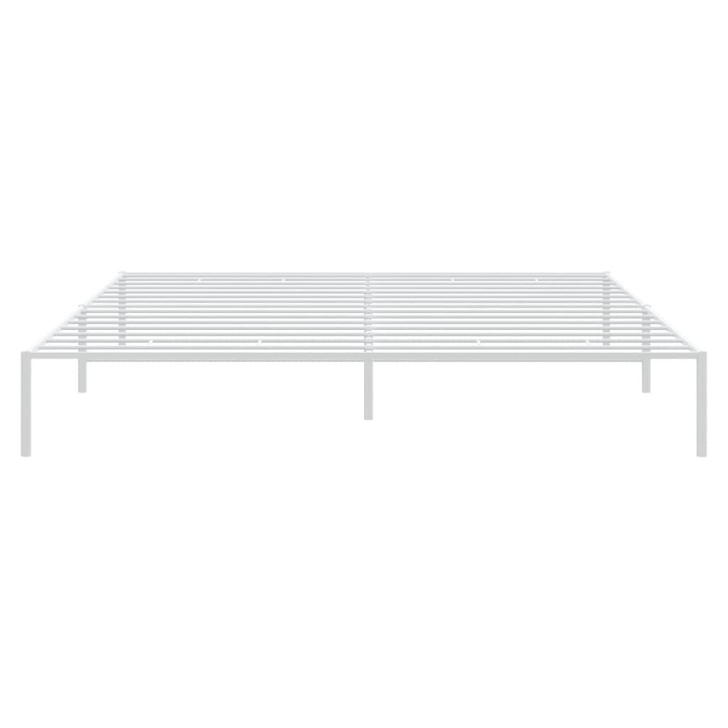 Metal Bed Frame White 193x203 cm