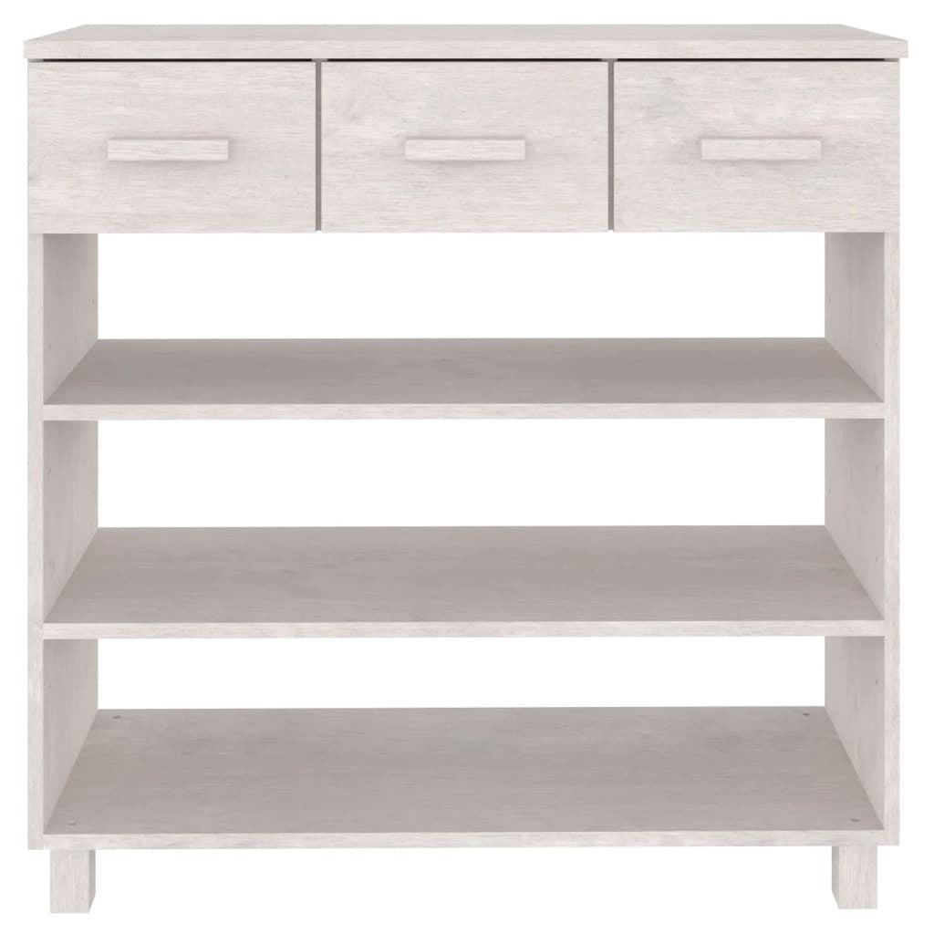 Console Table HAMAR White 90x35x90 cm Solid Wood Pine