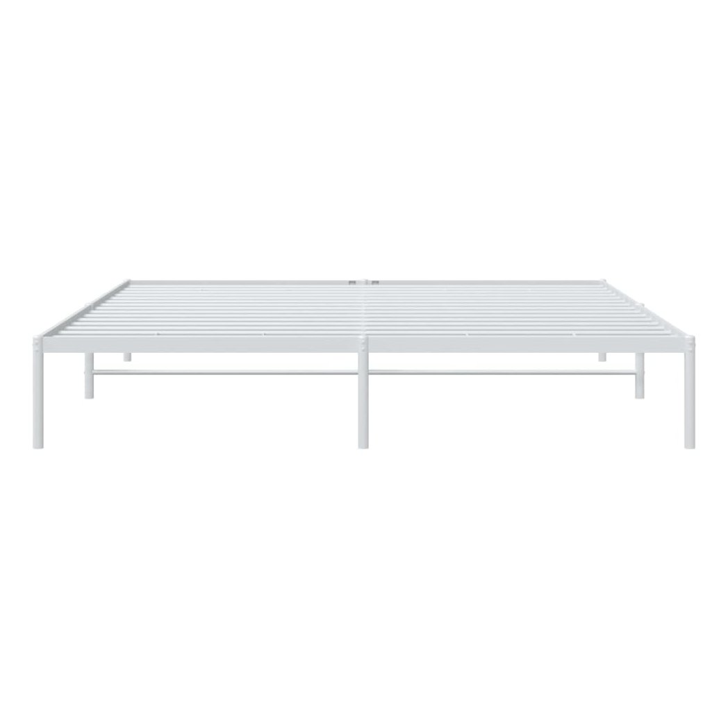 Metal Bed Frame White 200x200 cm