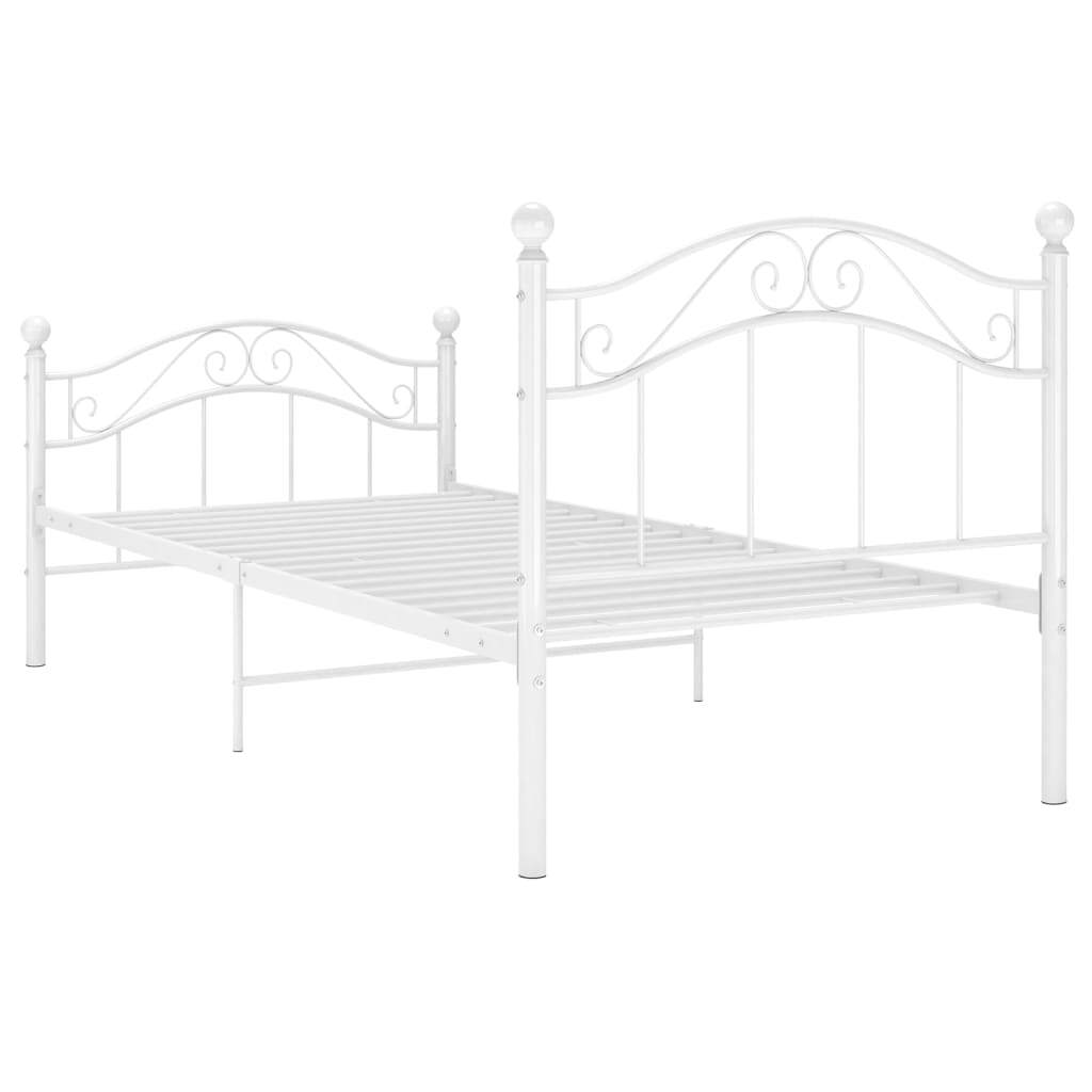 Bed Frame White Metal 90x200 cm
