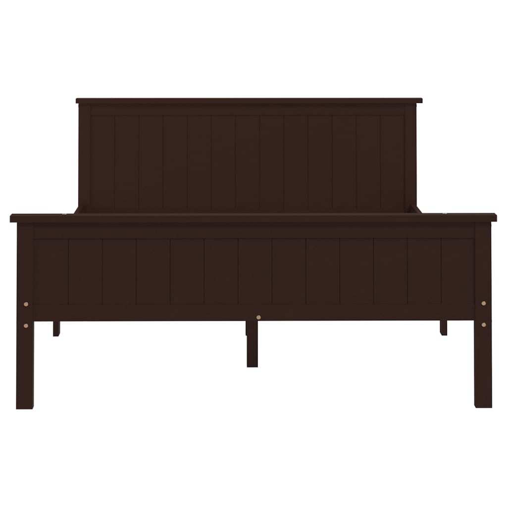 Bed Frame Dark Brown Solid Wood Pine 120x200 cm
