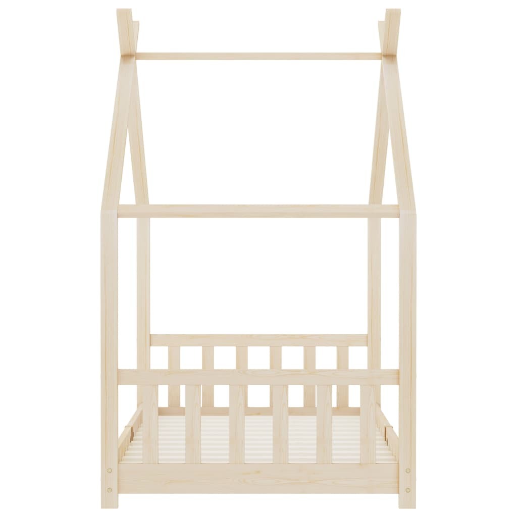 Kids Bed Frame Solid Pine Wood 90x200 cm