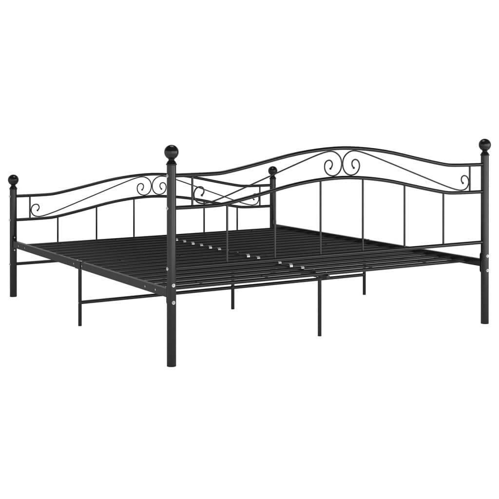 Bed Frame Black Metal 180x200 cm 6FT Super King