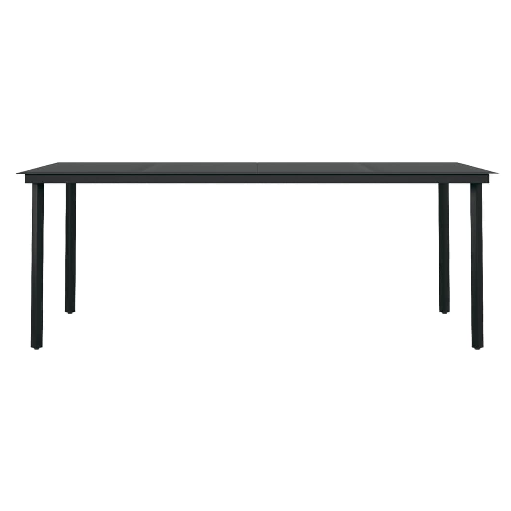 7 Piece Garden Dining Set Black