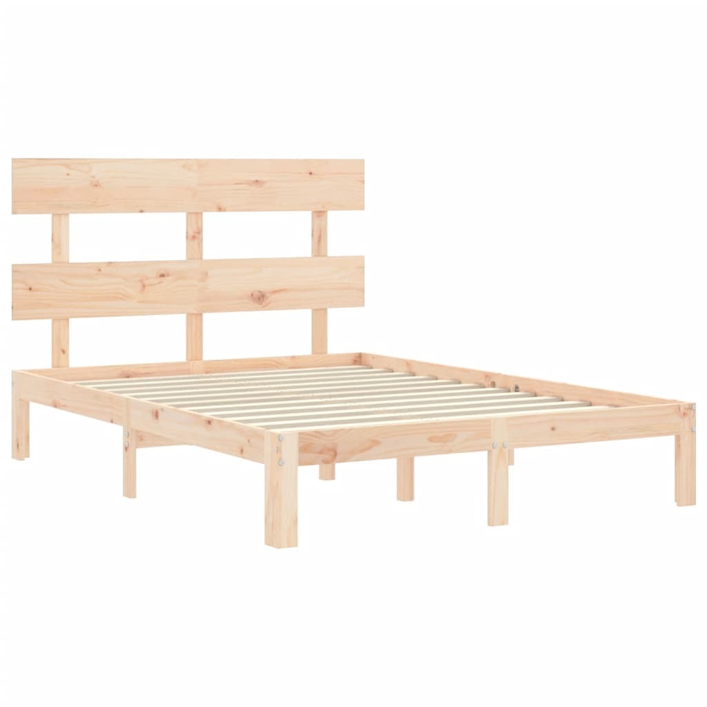 Bed Frame with Headboard 140x200 cm Solid Wood