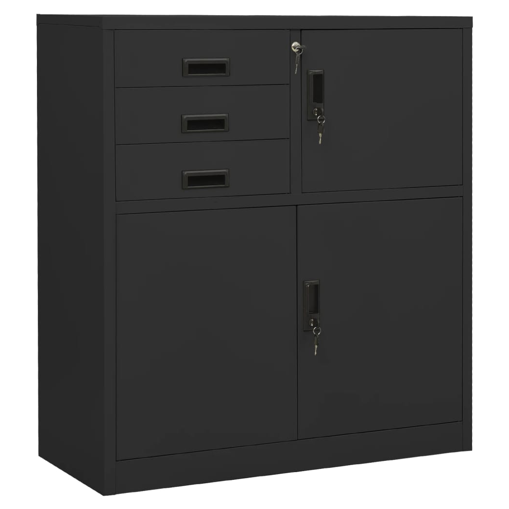 Office Cabinet with Planter Box Anthracite 90x40x125 cm Steel