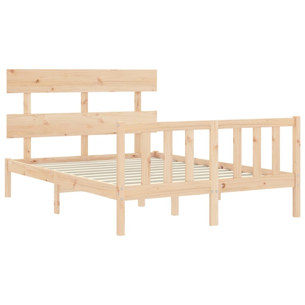 Bed Frame with Headboard 120x200 cm Solid Wood