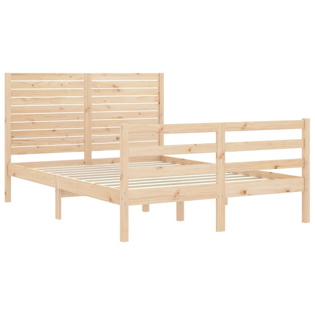 Bed Frame with Headboard 120x200 cm Solid Wood