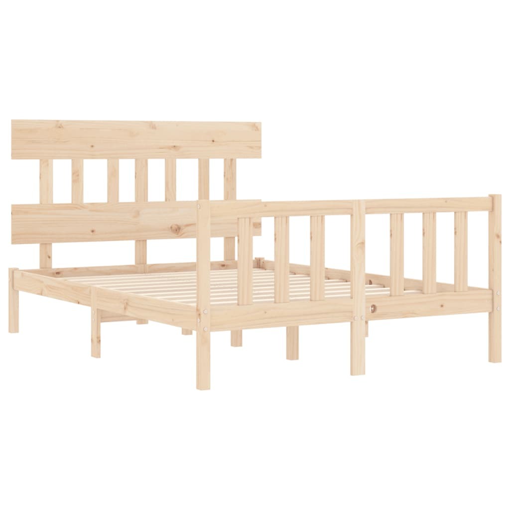 Bed Frame with Headboard 120x200 cm Solid Wood