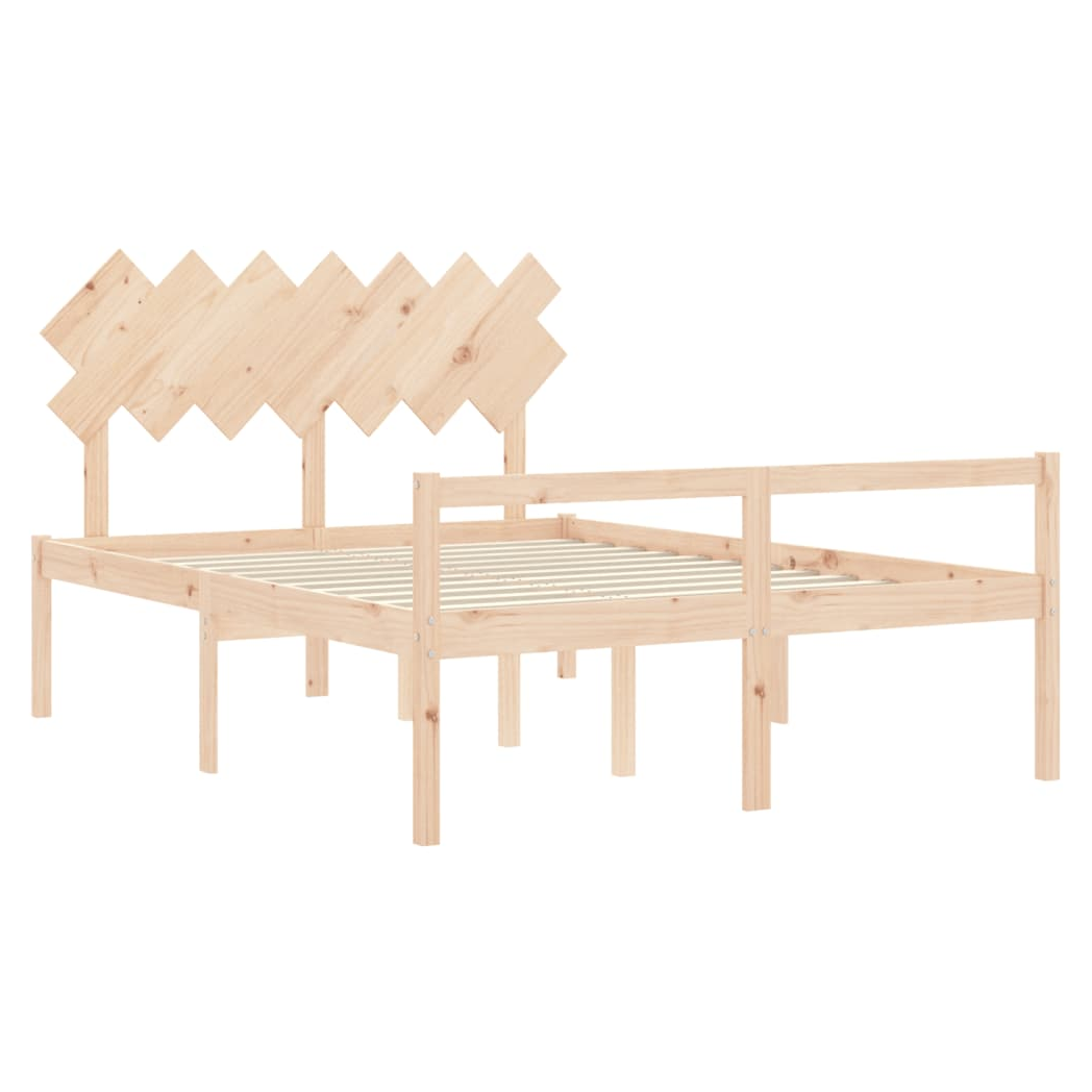 Bed Frame with Headboard 140x190 cm Solid Wood