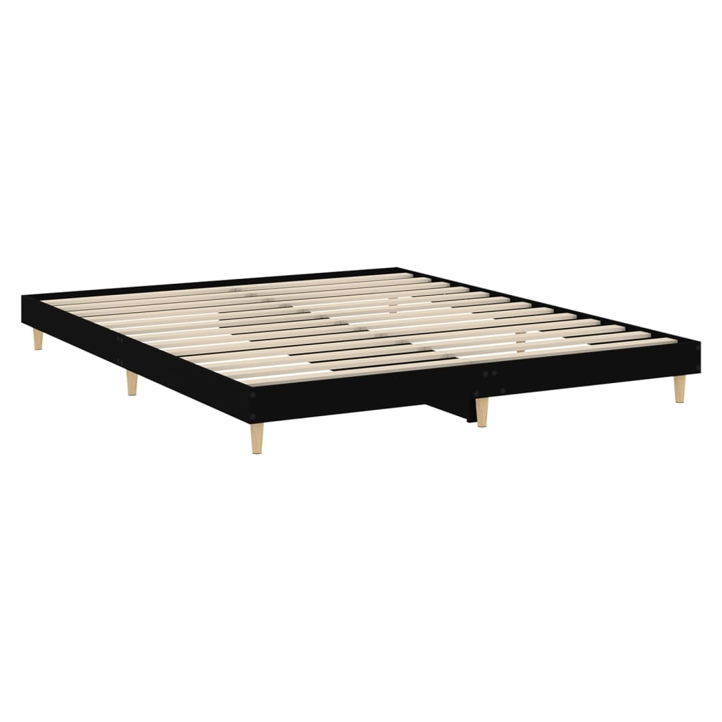 Bed Frame Black 120x200 cm Engineered Wood