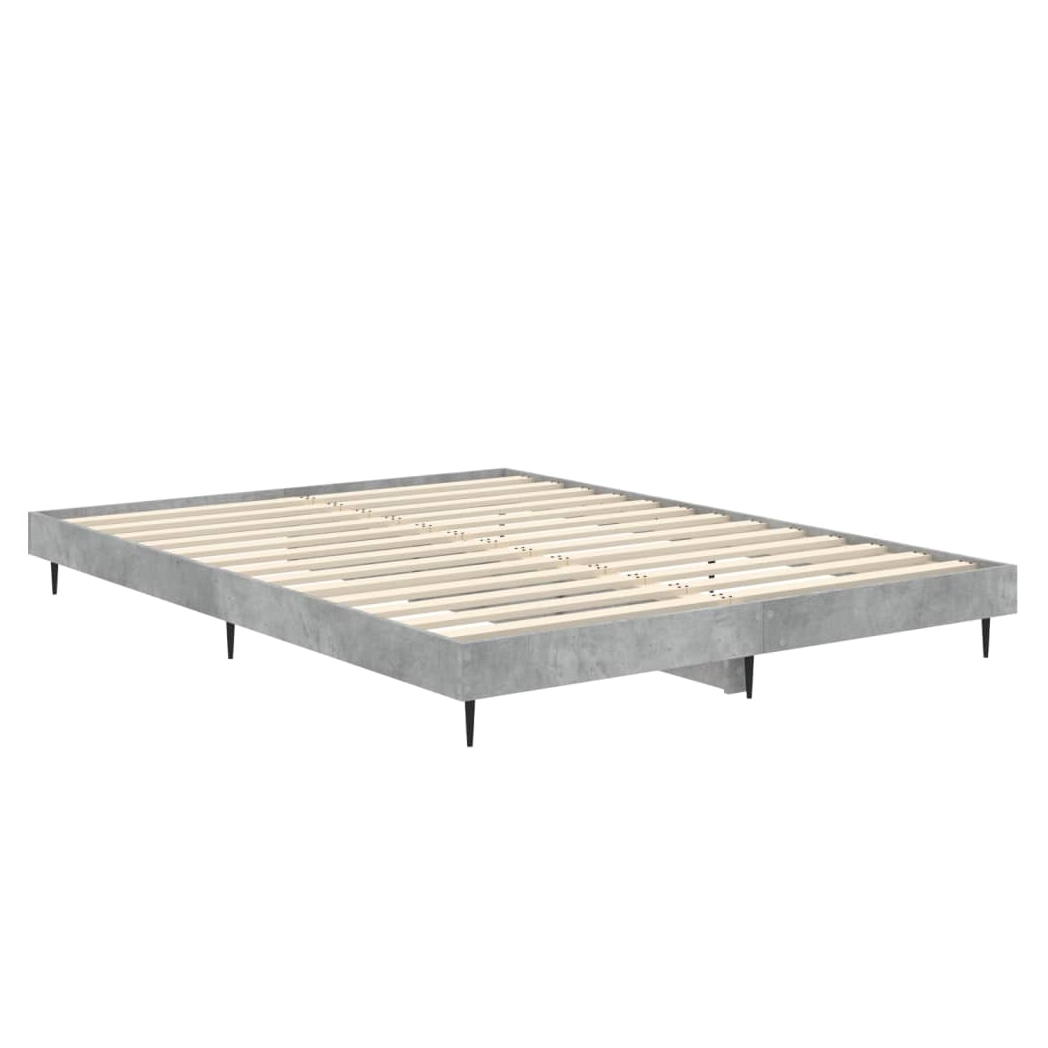 Bed Frame Concrete Grey 140x190 cm Engineered Wood