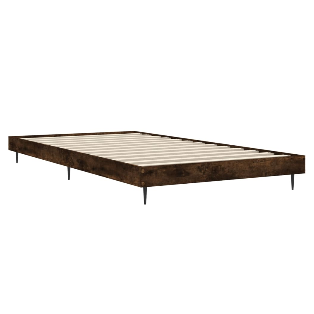 Bed Frame Smoked Oak 90x190 cm Single Engineered Wood