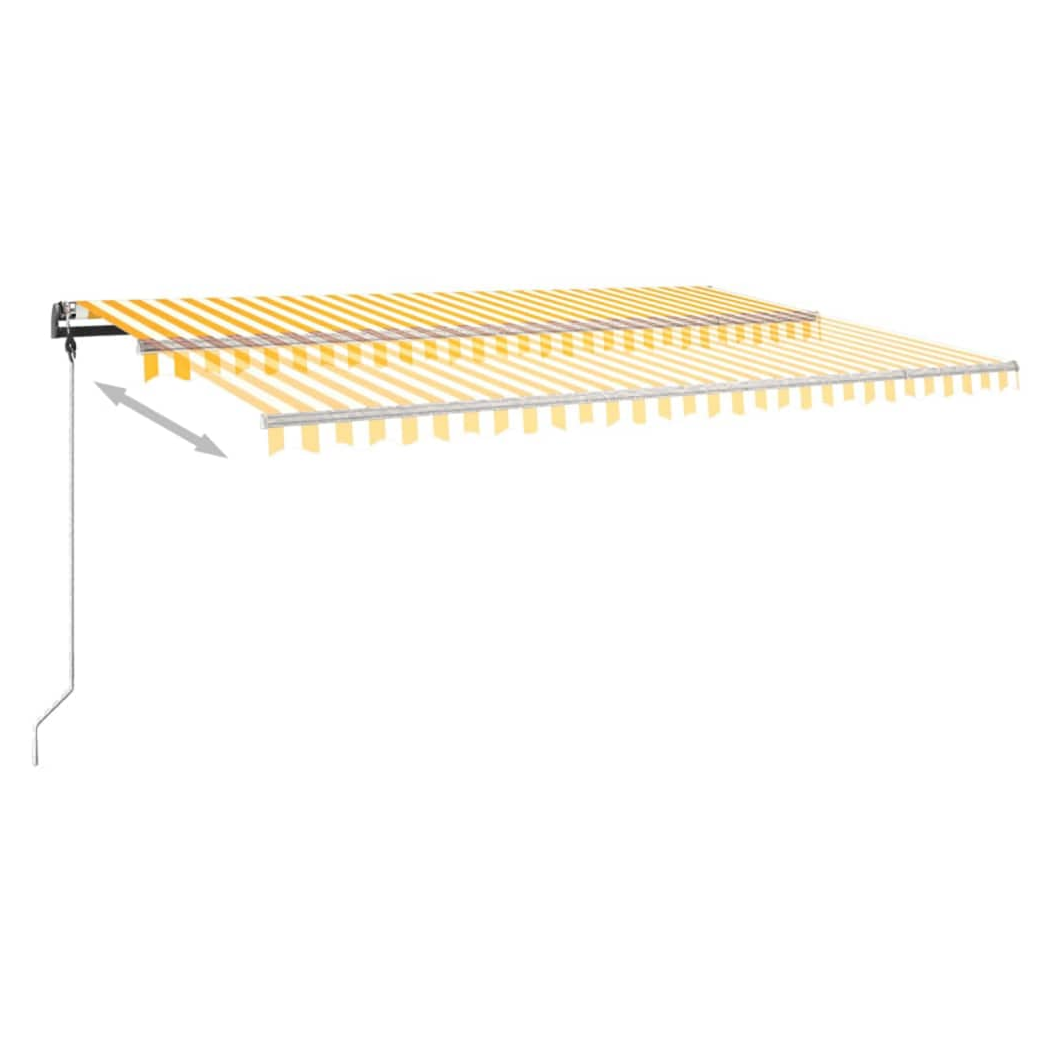 Freestanding Manual Retractable Awning 500x300 cm Yellow/White