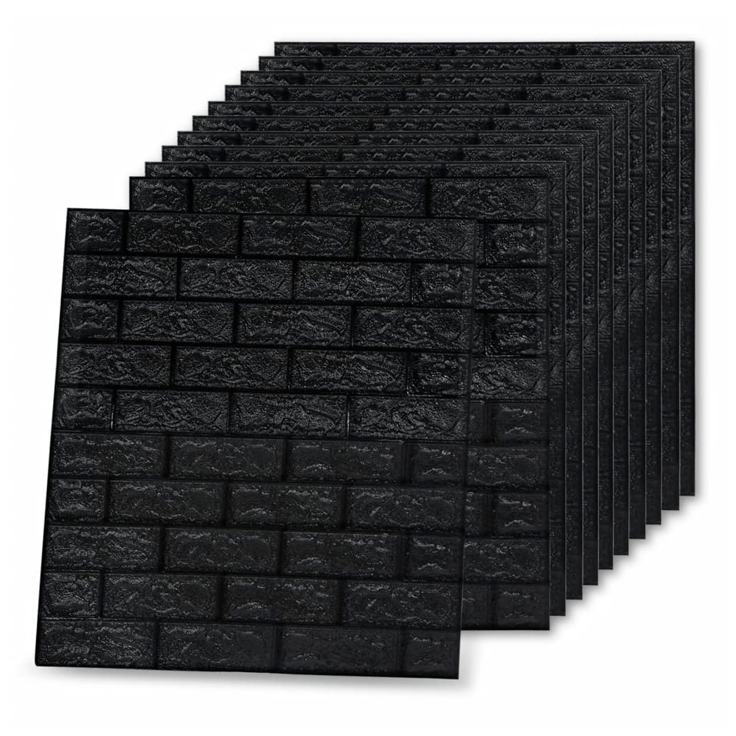 3D Wallpaper Bricks Self-adhesive 20 pcs Black