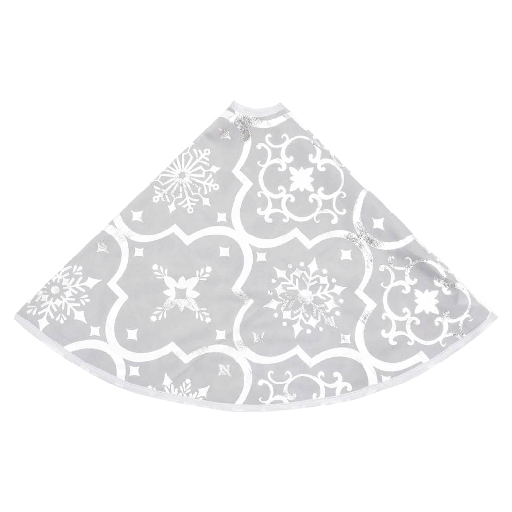 Luxury Christmas Tree Skirt with Sock White 150 cm Fabric