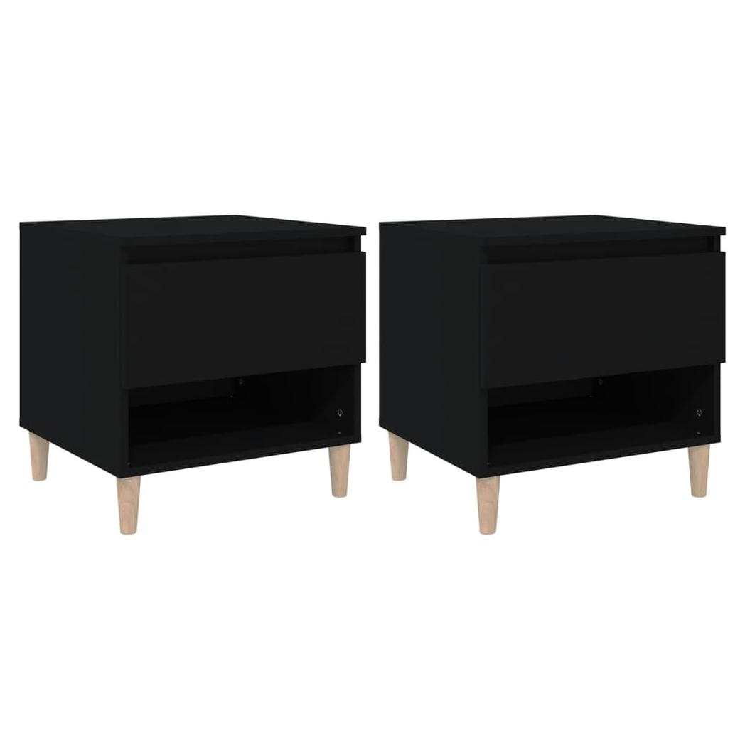 Bedside Tables 2 pcs Black 50x46x50 Engineered Wood