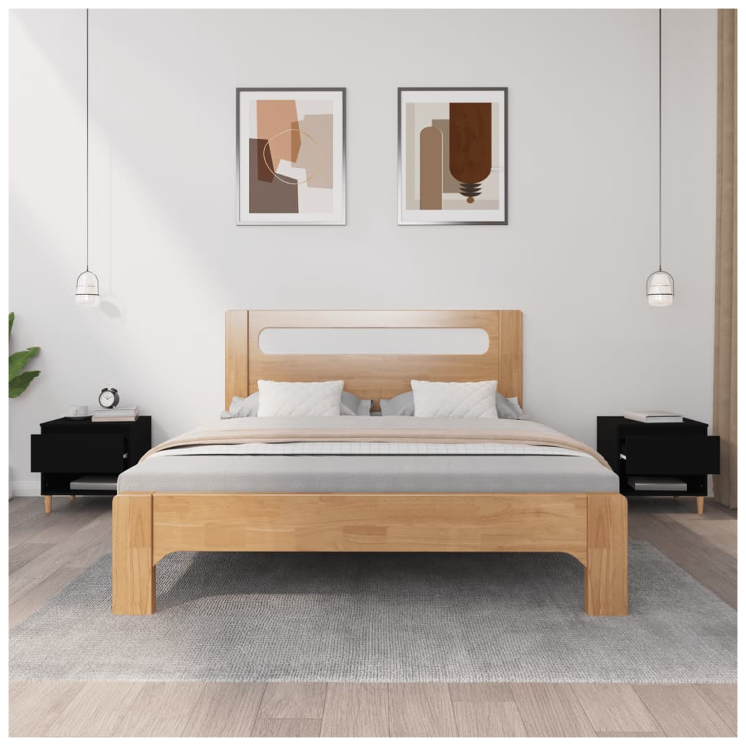 Bedside Tables 2 pcs Black 50x46x50 Engineered Wood