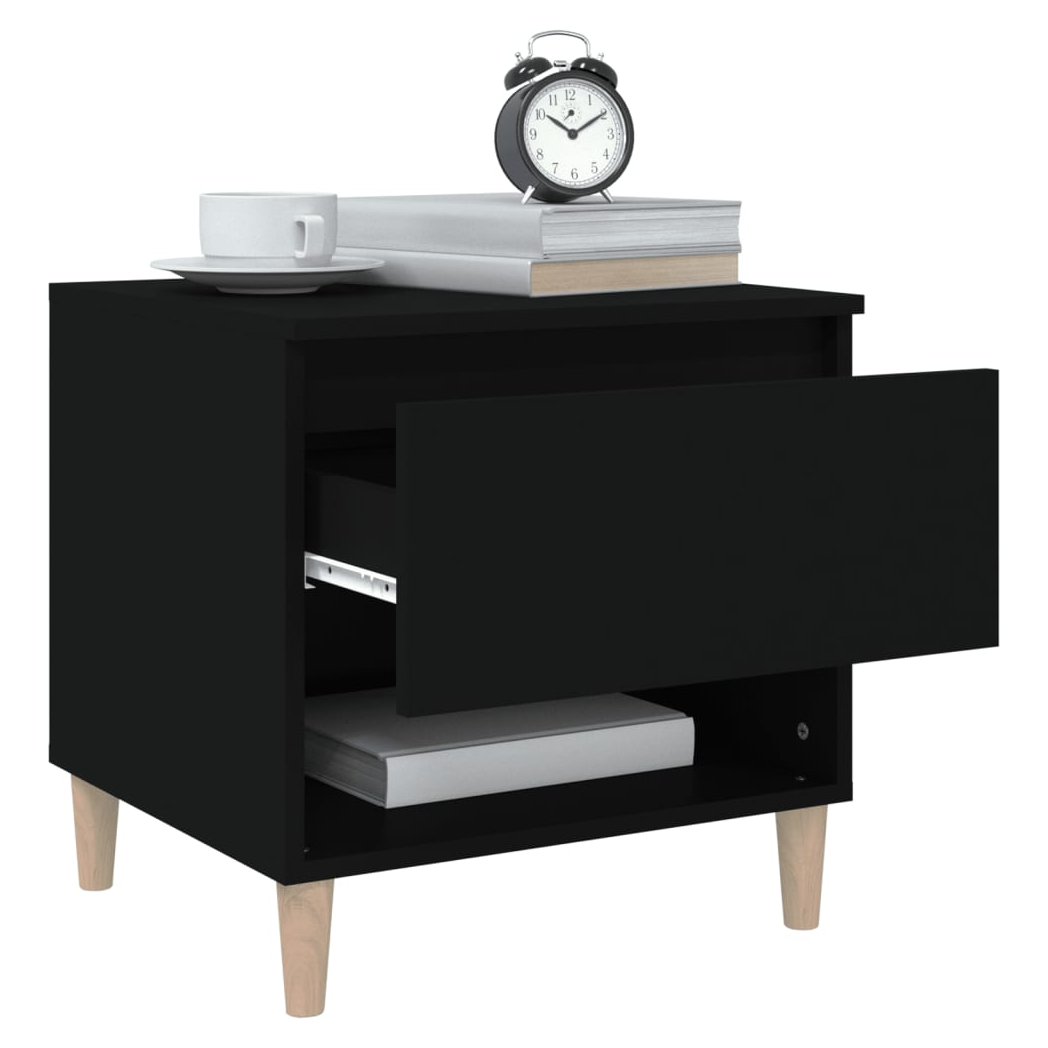 Bedside Tables 2 pcs Black 50x46x50 Engineered Wood