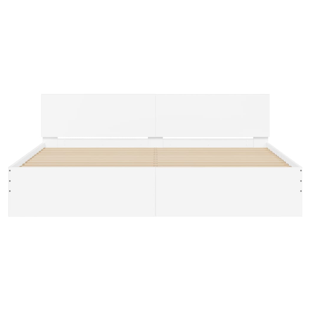 Bed Frame with Headboard White 180x200 cm Super King Size