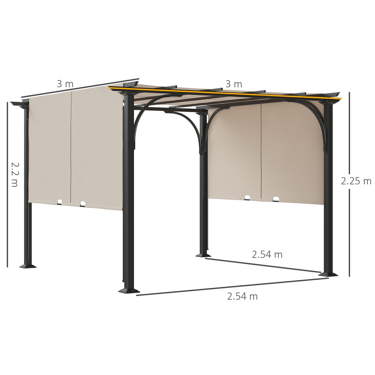 Outdoor Retractable Pergola Garden Sun Shade Patio Canopy Shelter