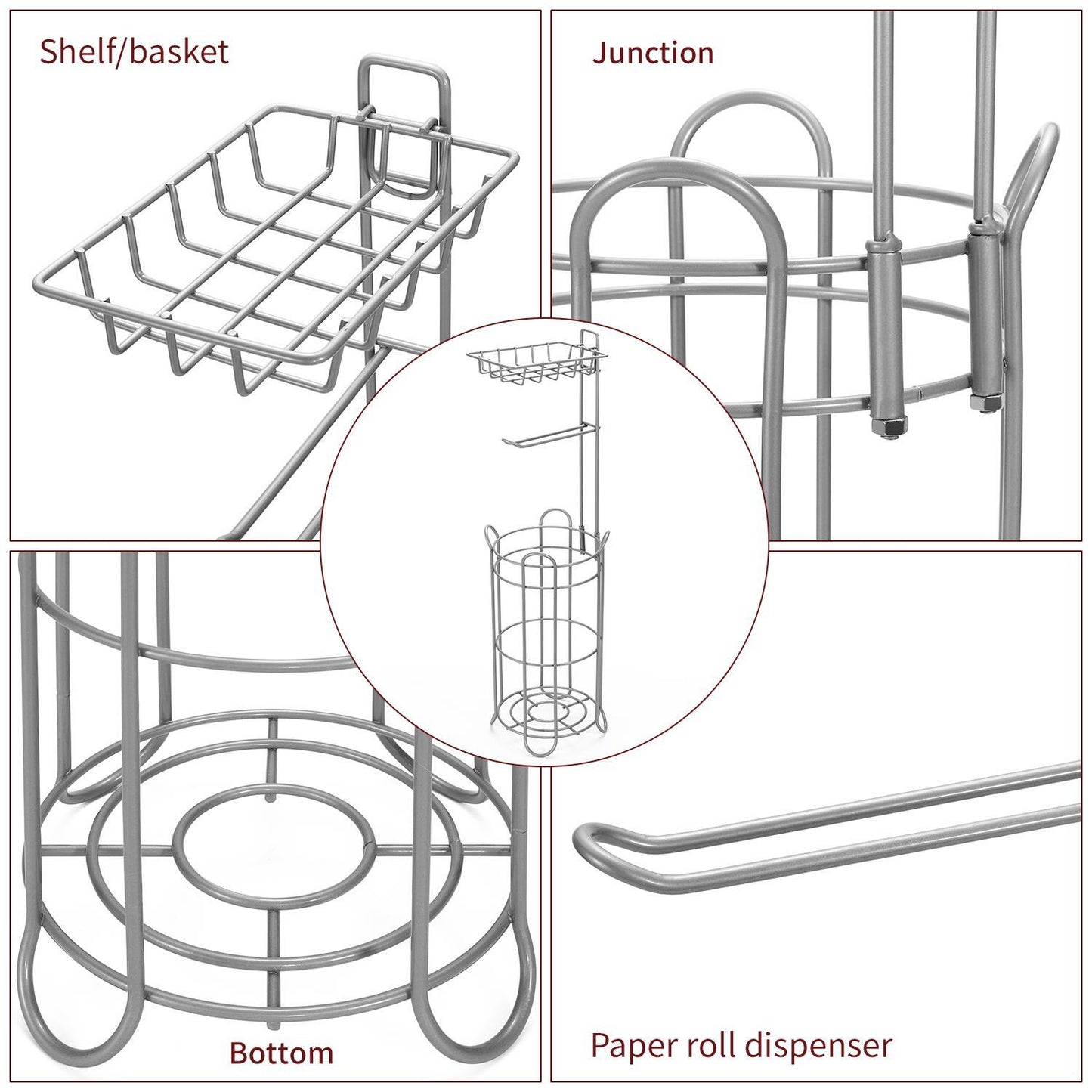 Vinsani toilet roll holder grey 0009996