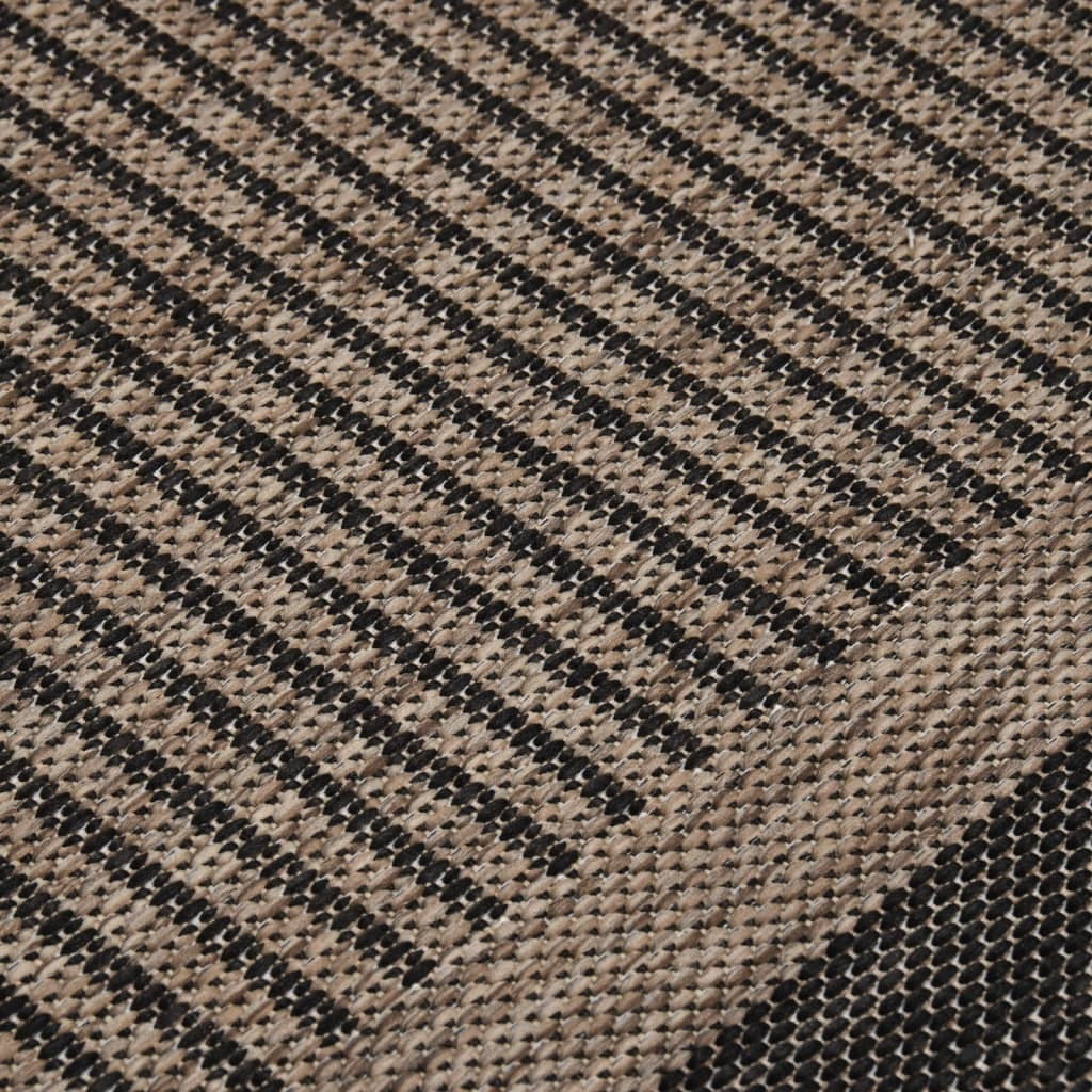 Outdoor Flatweave Rug 100x200 cm Dark Brown